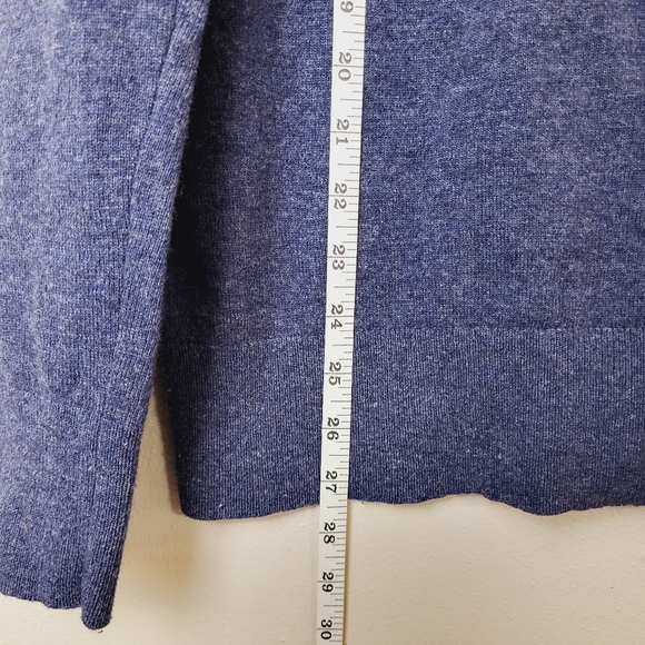 Banana Republic Quarter Zip Pull Over Men's Size Large Navy Blue Merino Wool - Picture 5 of 8